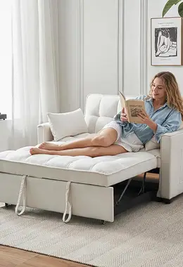 Loveseat Sleeper Sofa Comfy Velvet Pull Out Couch Bed