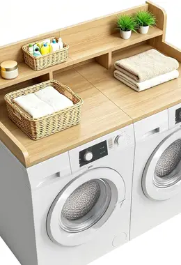 Universal Washer and Dryer Countertop with Shelf