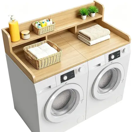 Universal Washer and Dryer Countertop with Shelf